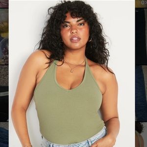Old Navy Fitted Halter Rib Knit Tank Top